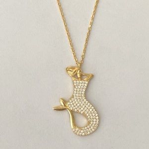 🧜‍♀️Mermaid 925 silver cz necklace 18k yellow gold plated